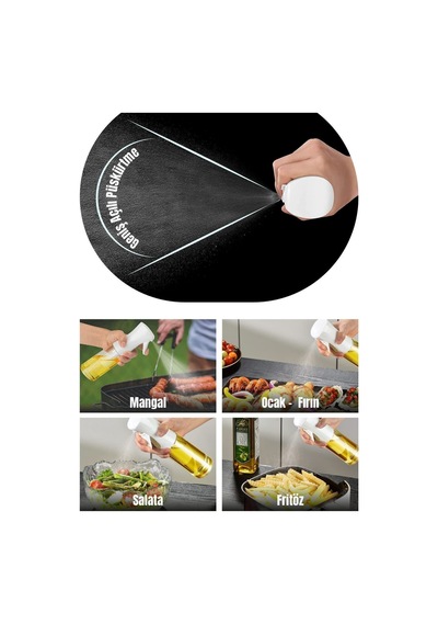 Cam Sprey Şişe Spreyli Zeytinyağı Sirke Barbekü Sprey Şişe Airfryer Cam Püskürtmeli Yağ Püskürtücü B Diğer
