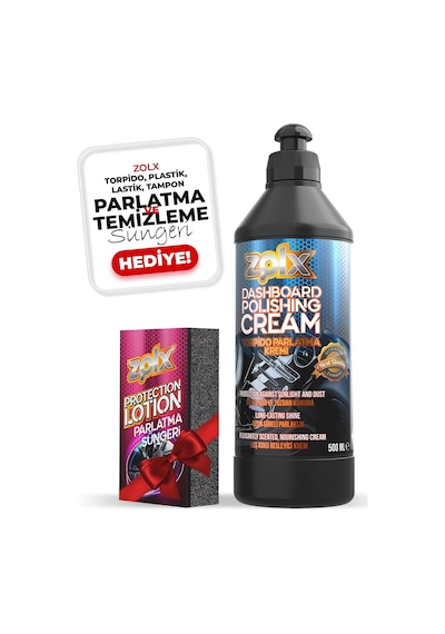 Torpido Plastik Parlatıcı Bakım Kremi Tüm Araçlar İçin 500ml + Sünger Hediyeli. Standart