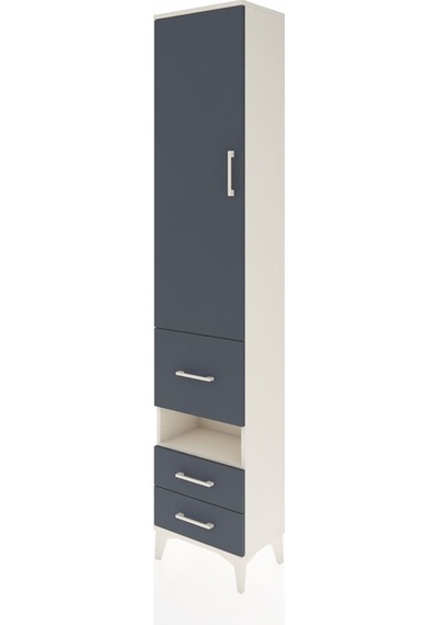 Arges Dolap 3 Raflı 3 Çekmeceli Tek Askılı 44x30x221 Aytaşı-antrasit Aytası