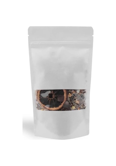Beyaz Kraft Pencereli Doypack Dik Duran Ambalajlar 50 Li Paket, Şeffaf Pencereli, Kilitli Ziplock Ve Kolay Açma Çentikli, Çok Amaçlı Gıda Saklama Ambalajı 13x22,5 Cm 4296