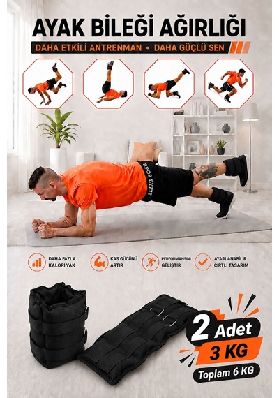 3 Kg Siyah Deluxe Comfort El Ayak Ağırlığı Siyah