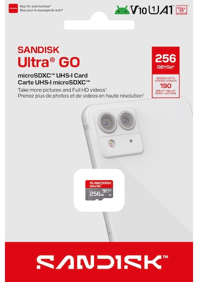 Sandısk Ultra Go 256gb 190mb/s Microsdxc Uhs-ı Hafıza Kartı Sdsqugn-256g-gn6mn