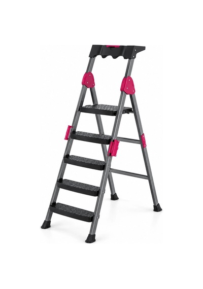 4+1 Basamaklı Metal Merdiven 150kg.taşıma 5047
