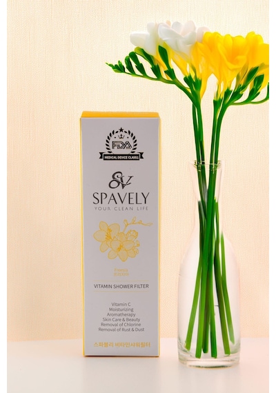 Spavely Frezya Çiçeği Duş Başlığı Filtresi Arıtması Güney Kore Menşei Klor Kireç Karşıtı Hoş Kokulu 150 Gr Beyaz