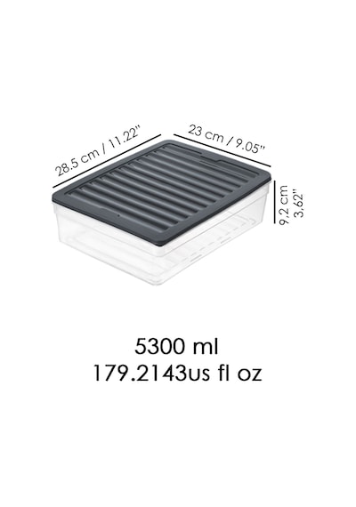4'lü Derin Buzdolabı Organizer Set Düzenleyici Saklama Kabı Mikrodalga Difriz Kabı 5300 ML Antrasit