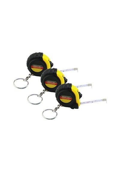 Wertec Mini Metre Anahtarlık - 1 M Şerit Metre, 3.3x3.3 Cm- 100'li Paket