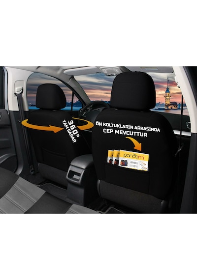 Renault Clio 4 2012 - 2019 Uyumlu Gri Tay Tüyü Koltuk Kılıfı