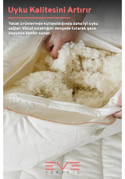 %100 Merinos Kuzu Yünlü Gold Çizgili Fermuarlı Doğal Yastık 50x70 Cm