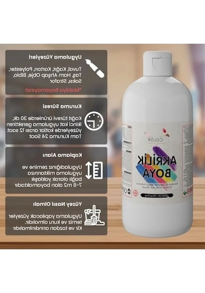 Uzun Süre Kullanılabilen Açık Mavi Akrilik Boya 500 Gr 0.2 L