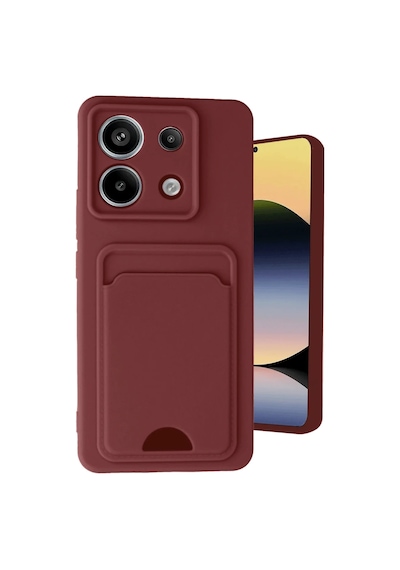 Xiaomi Redmi Note 13 Pro 5g Kılıf Kelvin Kartvizitli Silikon - Bordo Çok Renkli