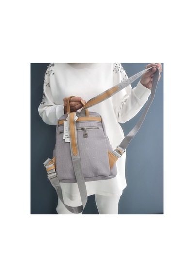 Gri 4040 Cuzdanli Orijinal Just Polo Kadin 9 Bolmeli Orta Boy Sirt Cantasi 31x29 Cm Gri - Camel