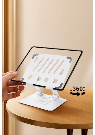 Özel Üretim Konfor Destek Ergonomik Katlanabilir Masaüstü Telefon Tablet Tutucu Jx045 Beyaz Diğer