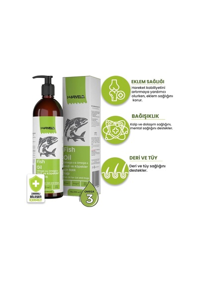 Fish Oil Kedi Köpek Omega 3 Omega 6 Kaynağı Eklem Sağlığı Bağışıklık Tamamlayıcı Balık Yağ 200ml