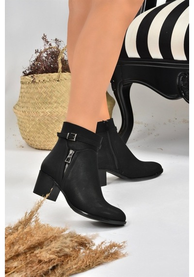 Fox Shoes Siyah Kalın Topuklu Kadın Bot L674155009