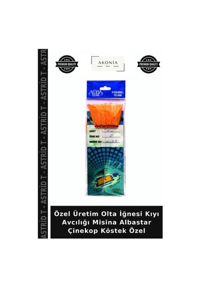 Özel Üretim Olta İğnesi Kıyı Avcılığı Misina Albastar Çinekop Köstek Özel standart
