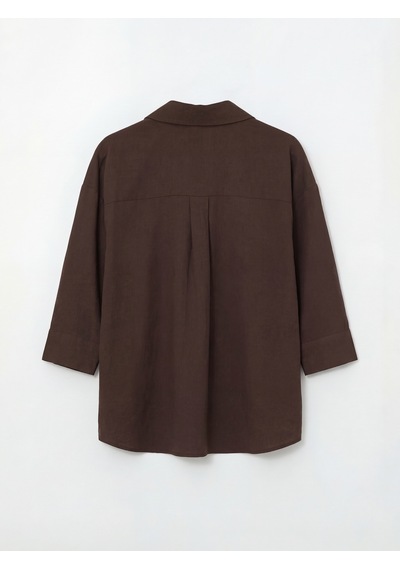 Lcw Comfort Kahverengi Oversize Kadın Gömlek