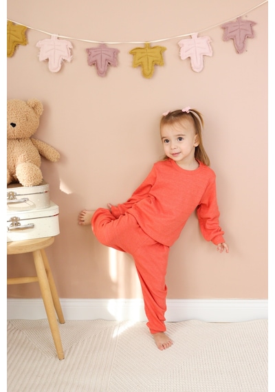 MiaBaby Kaşkorse Mevsimlik Pijama Takım Kiremit