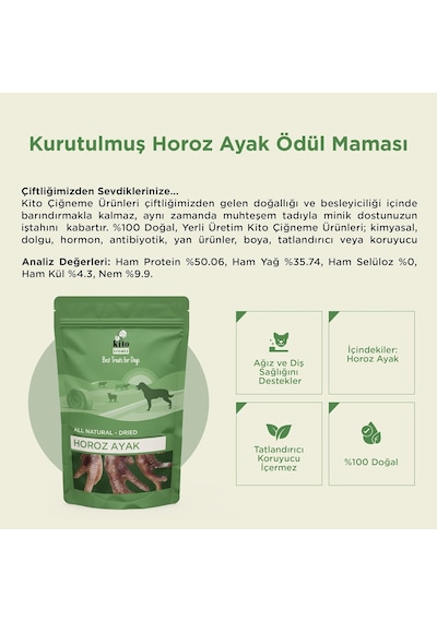 Horoz Ayak Çiğnemelik Köpek Ödül Maması%100 Doğal, Glutensiz, Organik 100 Gr Dog Treat
