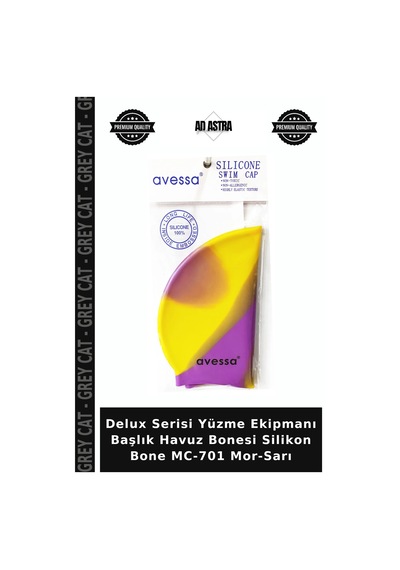 Delux Serisi Yüzme Ekipmanı Başlık Havuz Bonesi Silikon Bone Mc-701 Mor-sarı