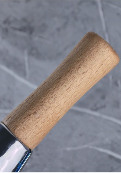 Ahşap Saplı Çelik Rende - Paslanmaz Mutfak Rendesi - Üçgen, 28 Cm Açık Kahverengi