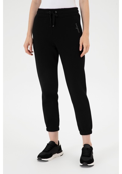 U.S. Polo Assn. Kadın Siyah Şardonlu Jogger Eşofman Altı 50313581-VR046 U.S. Polo Assn. Kadın Siyah Şardonlu Jogger Eşofman Altı 50313581-VR046