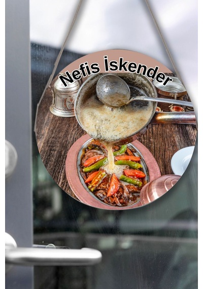 İskender Salonu Için Duvar, Kapı, Çift Taraflı Askılı Pano Karşılama Tabelası, Restoran Süs Dekor