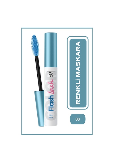 Golden Rose Suya Dayanıklı Förmüllü Hacim Veren Flash Lash Renkli Maskara 03 Sky Blue