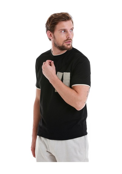Hatemoğlu Siyah Regular Fit Düz 100% Pamuk Bisiklet Yaka Tişört 35103024c001 002 Siyah