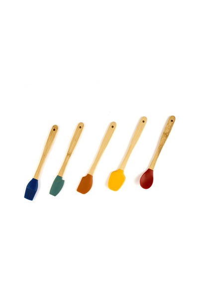 Mienn 5'li Silikon Spatula Seti - Renkli - 21 Cm Çok Renkli