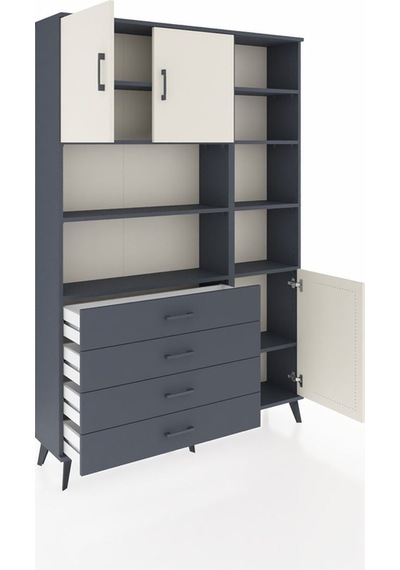 Arges Dolap 9 Raflı 4 Çekmeceli 3 Kapaklı 132x30x195 Antrasit-aytaşı/antrasit Aytası/antrasıt Arges Dolap 9 Raflı 4 Çekmeceli 3 Kapaklı 132x30x195 Antrasit-aytaşı/antrasit Aytası/antrasıt