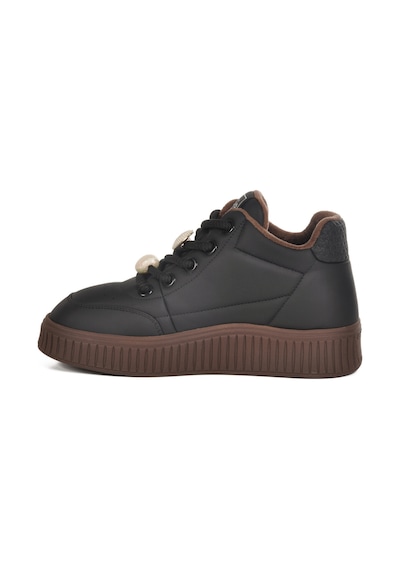 Siyah İçi Polarlı Soğuğa Dayanıklı Kadın Sneaker 25k419-1 Z Siyah