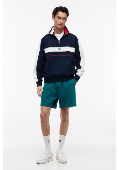 Tommy Hilfiger Tjm Rlx Cblock Qz Erkek Mavi Sweatshirt - Dm0dm23244