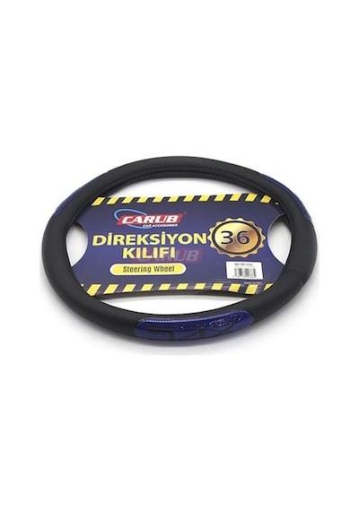 Carub Direksiyon Kılıfı 36cm Siyah Mavi Fosforlu 1 Ad Siyah