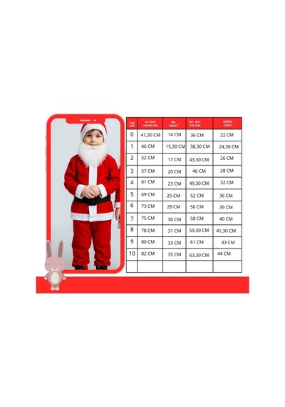 Parti Selesi Erkek Çocuk Noel Baba Kıyafeti Yılbaşı Kırmızı