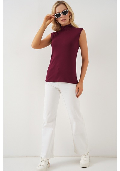 Bigdart Kadın Kolsuz Body 4348 - Bordo