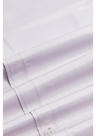 Tudors Erkek Modern Slim Fit Düz Saten Pamuklu Bej Gömlek-32972 Bej