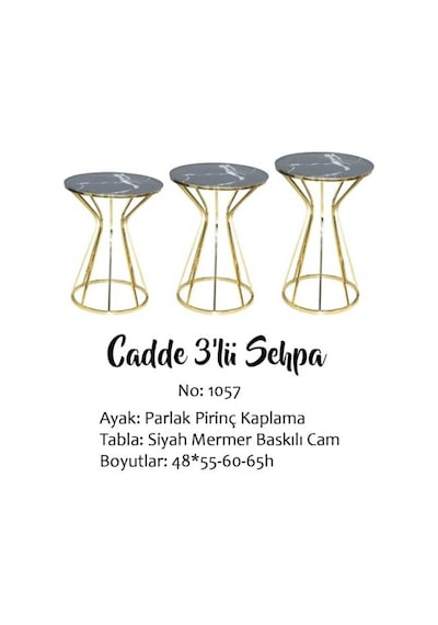 Brc Cadde Zigon Model Siyah Mermer Temper Cam Metal Çelik Gold Renk Kaplama Kutuda Sevk El Yapım