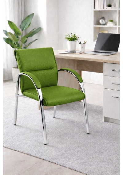 Ofis Misafir Bekleme Koltuğu Büro Sandalyesi Büro Koltuğu Yeşil