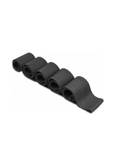 Gymo Pro Series Çantalı Direnç Bandı Fitness Pilates Esnetme Lastiği 5'li Set Silikon Siyah