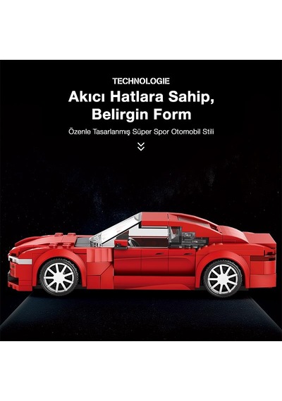 Reobrix Luxury Sedan Car Tesla Model S 820 Brick Yapım Seti