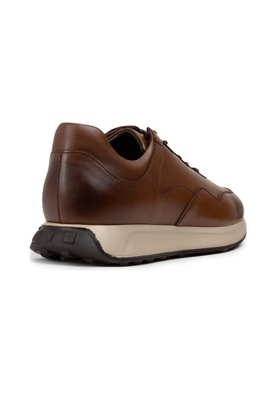 Deery Hakiki Deri Taba Rengi Erkek Sneaker Ayakkabı - 01725Mtbae02 Taba