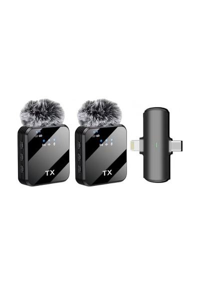 Kablosuz Yaka Mikrofonu Çiftli Mikrofon Apple iPhone 15 16 17 İle Uyumlu Type-c/lightning Portlu Telefon Pc Tablet Video Kay