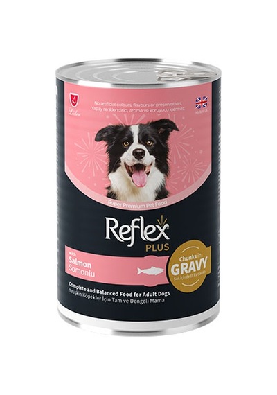Reflex Plus Sos İçinde Et Parçacıklı Somonlu Yetişkin Köpek Konservesi 12 Adet 400 Gr 213-20010.03