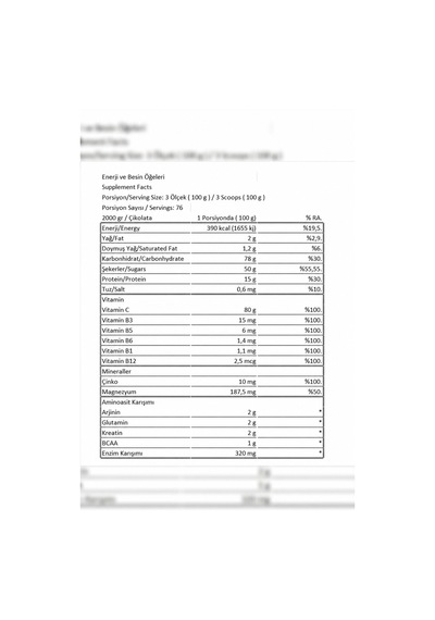 Xxl Mass Gainer Çilek-çikolata-karbonhidrat 4000g