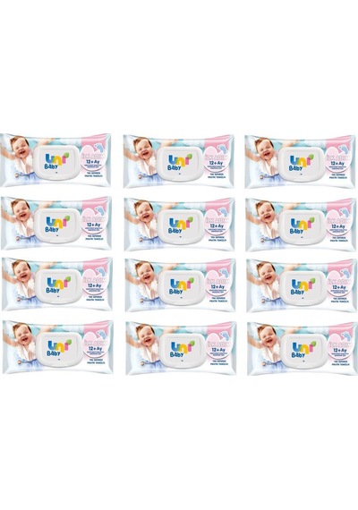 Uni Baby Ilk Adım Islak Mendil 12+Ay 52'Li 12 Adet