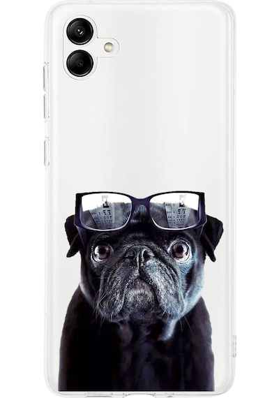 Samsung Galaxy A15 İle Uyumlu 1mm Slim Fit Köpek 3 050f Baskılı Şeffaf Kılıf Şeffaf