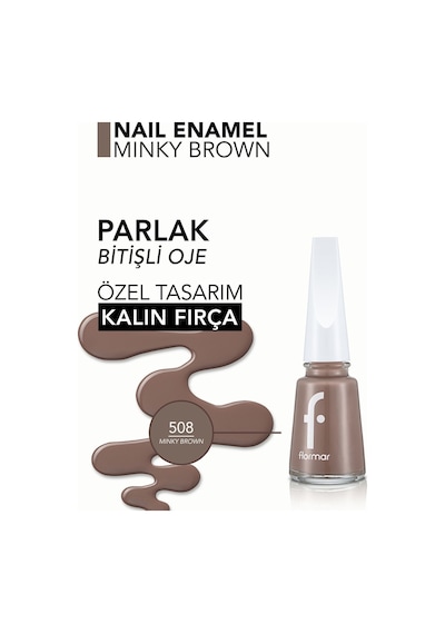 Flormar Nail Enamel Yüksek Pigmentli & Parlak Bitişli Oje Fne-508 Mınky Brown