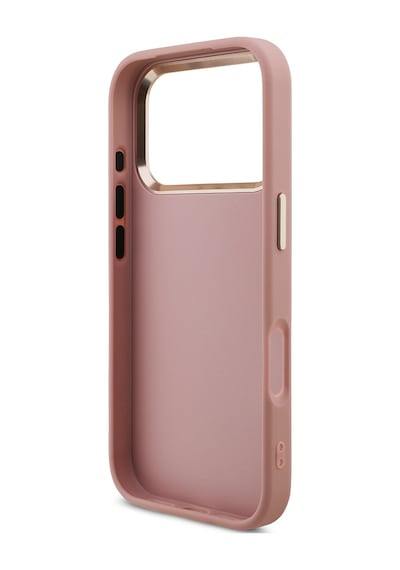 Apple Uyumlu iPhone 17 Pro Kılıf Guess Lisanslı 4g Büyük Metal Logolu Glitter Kapak Pembe Pembe
