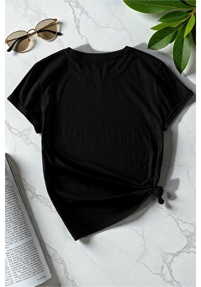 Uyguntarz Unisex More Love More Freedom Baskılı Tasarım Tshirt Siyah