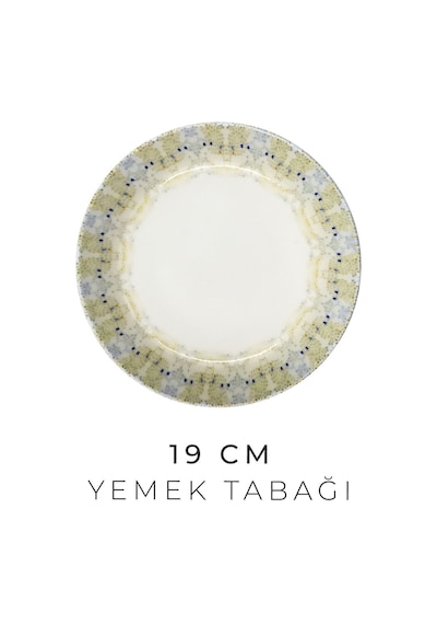 Kitchen Life 12 Parça 4 Kişilik Mozaik Bahçesi Porselen Yemek Takımı  - New Bone  Yemek Seti